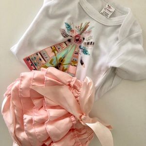Baby girls onesie and diaper cover set